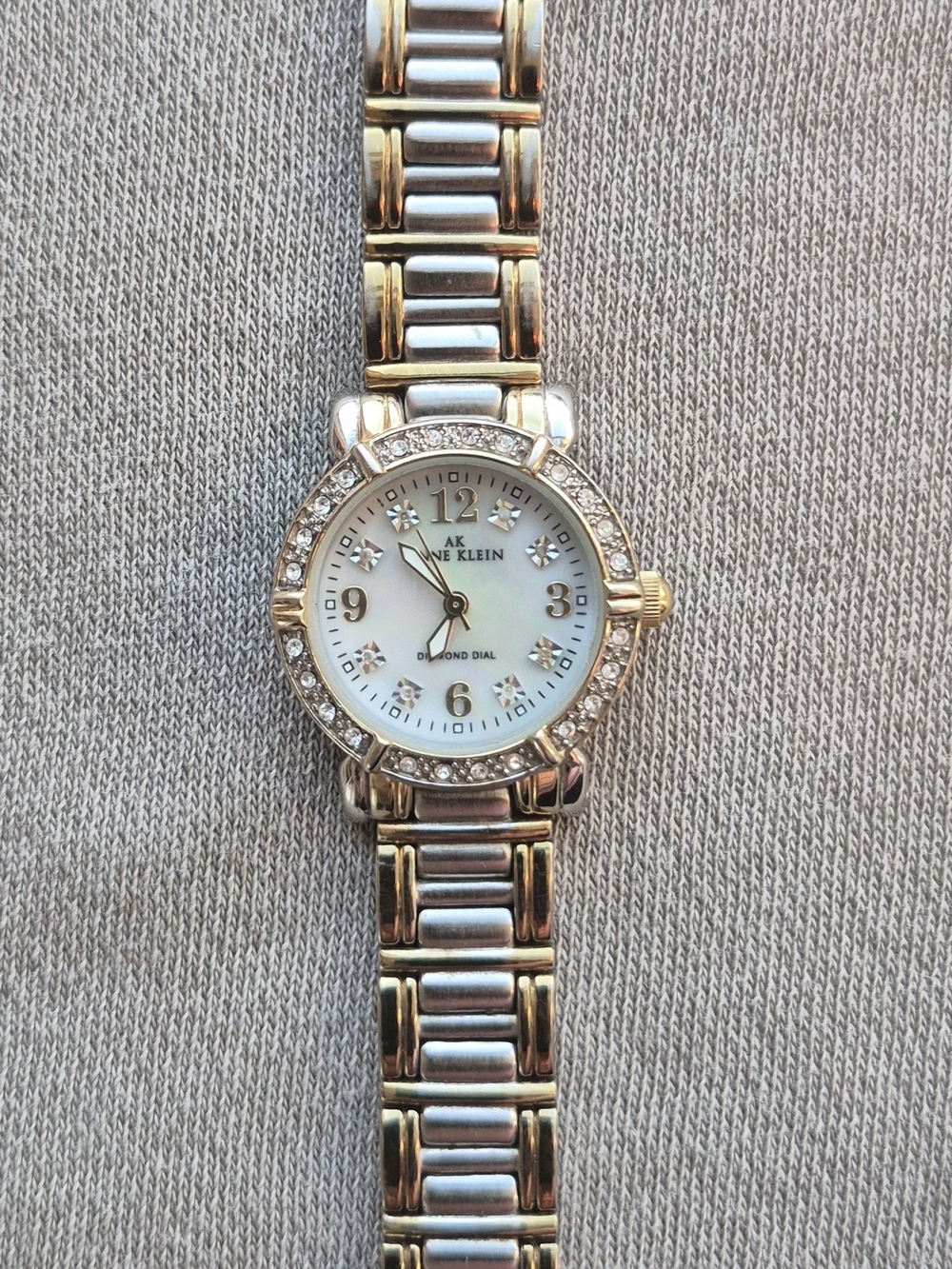 Anne Klein Two-Tone Gold and Silver Crystal-Accented Women's Watch